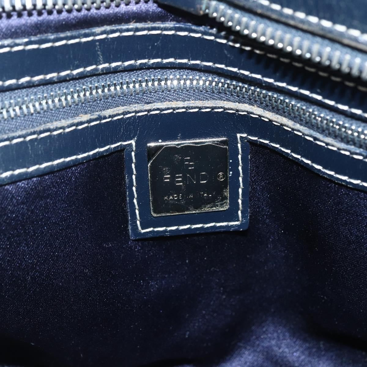 Fendi Vintage Satchel Zucchino Canvas Navy Canvas Handbag