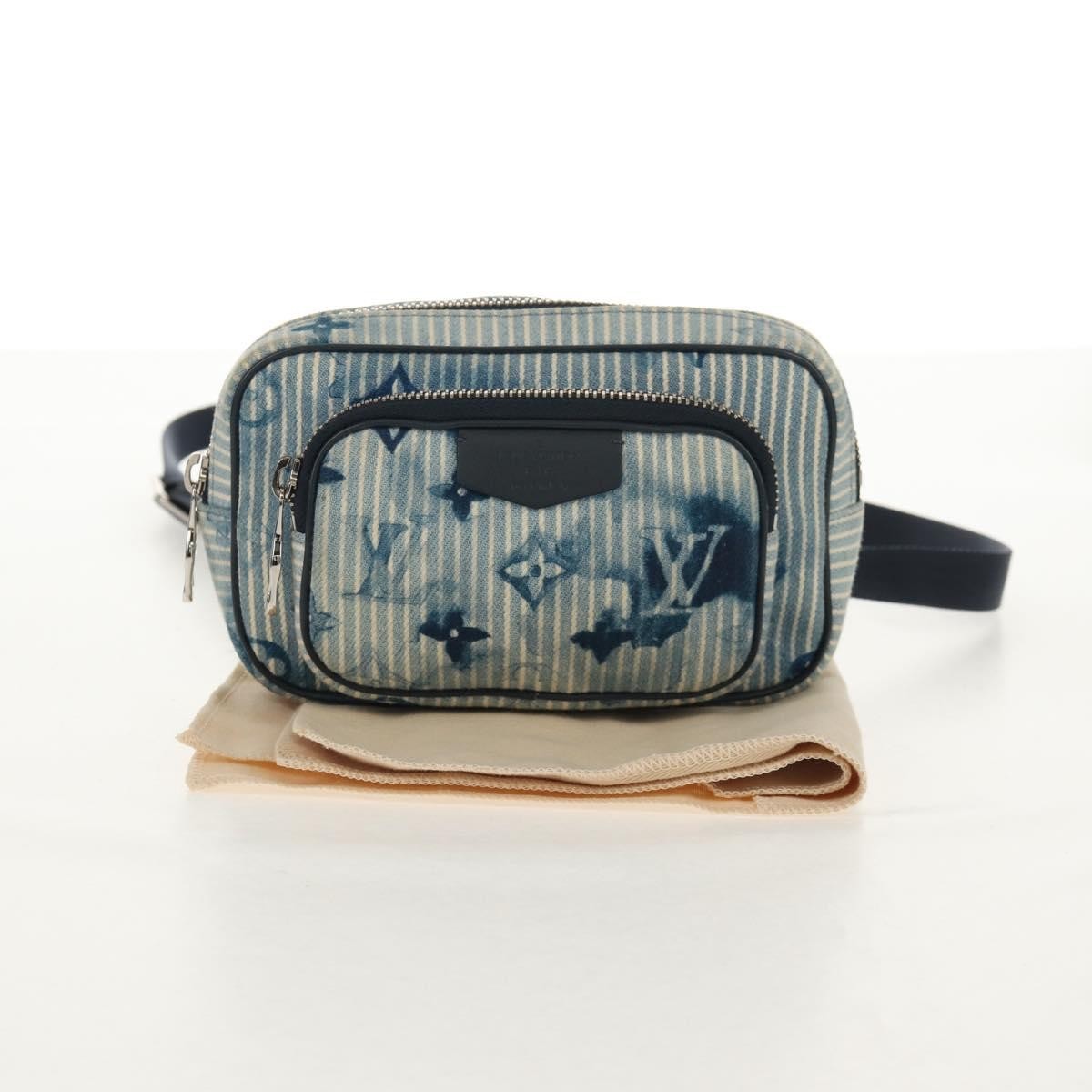 Louis Vuitton Outdoor Pouch Limited Edition Monogram Watercolor Stripes Denim Blue Canvas Clutche & Pouche Bag