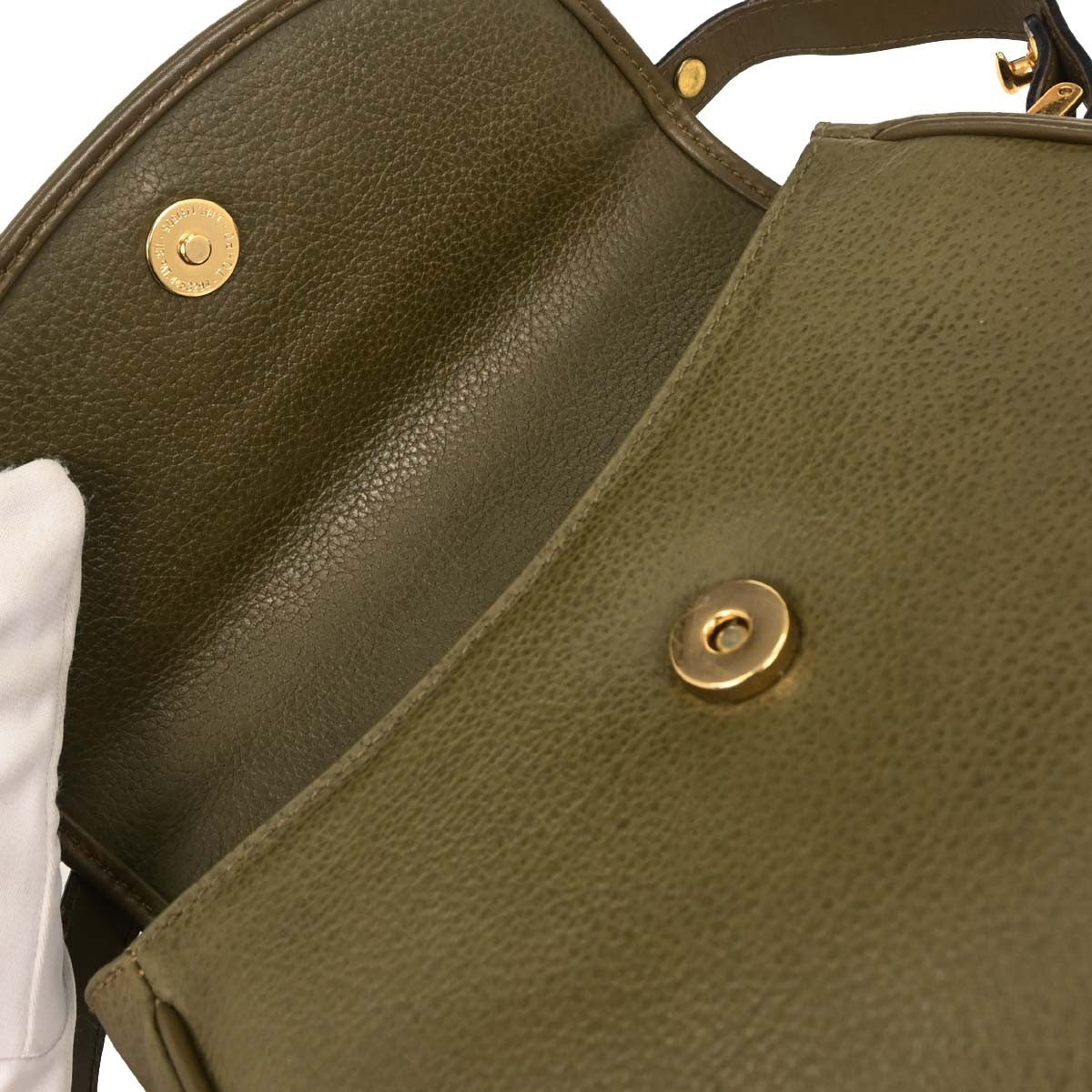 Gucci Vintage Handbag Leather Green Leather Handbag (Pre-Owned)