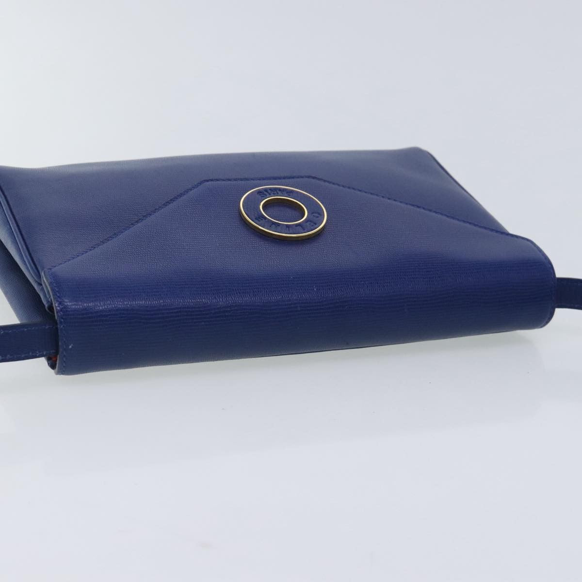 Celine Vintage Circle Logo Crossbody Bag Leather Blue Leather Shoulder Bag Bag