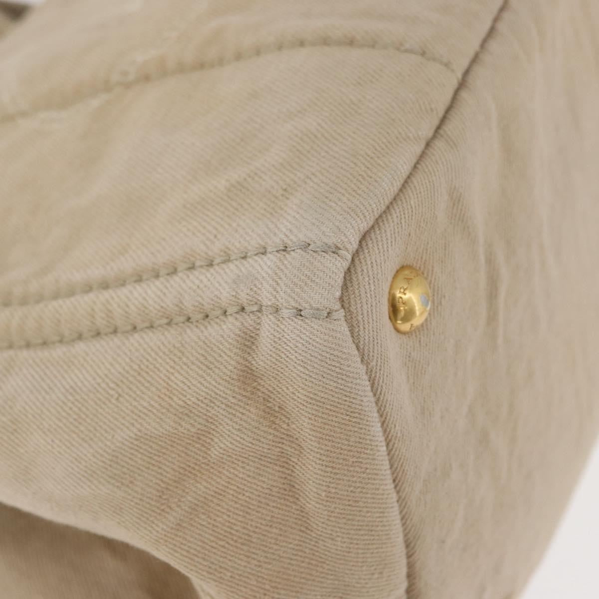 Prada Canapa Tote Canvas Beige Canvas Tote Bag Bag