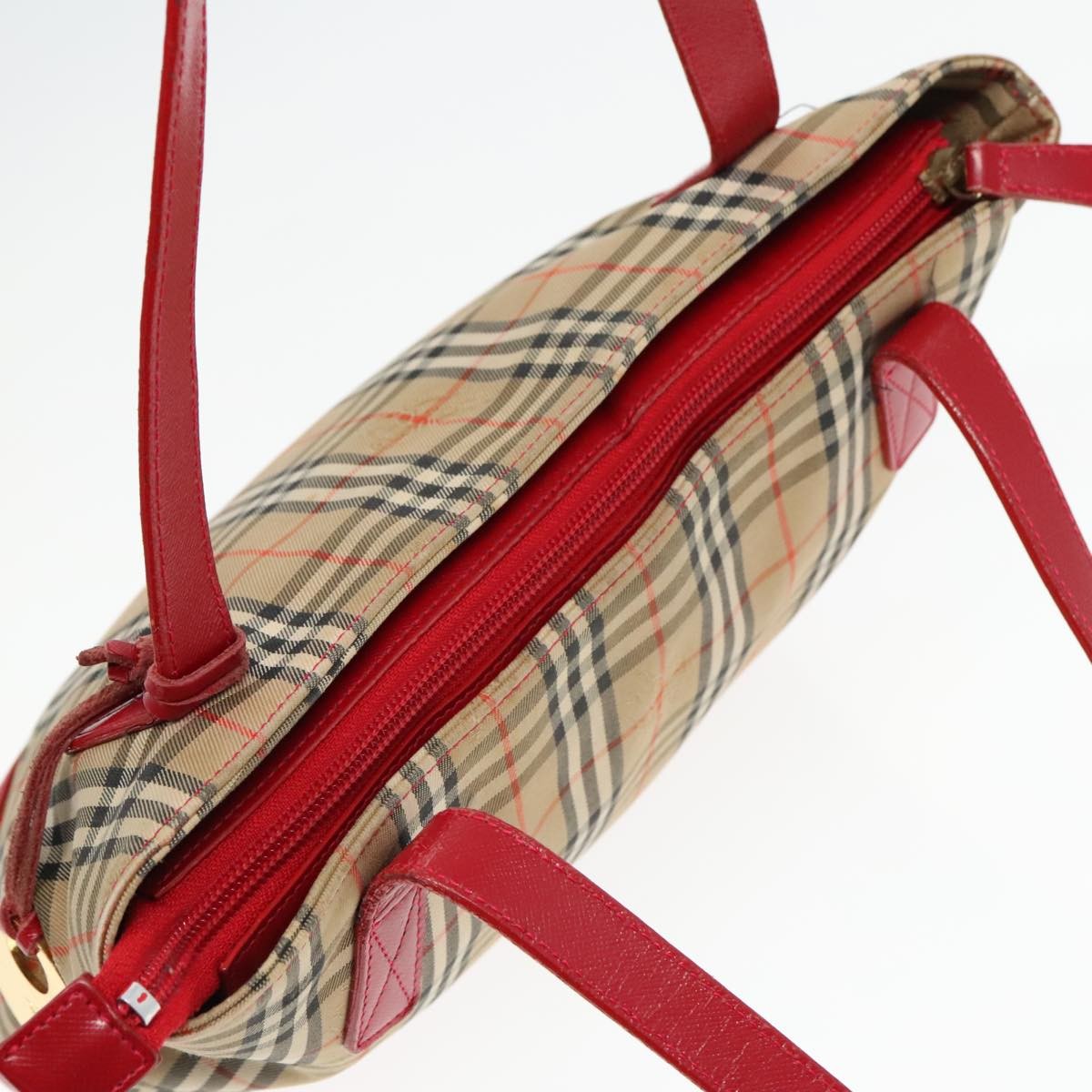 Burberry Nova Check Tote Canvas And Leather Beige Canvas Tote Bag