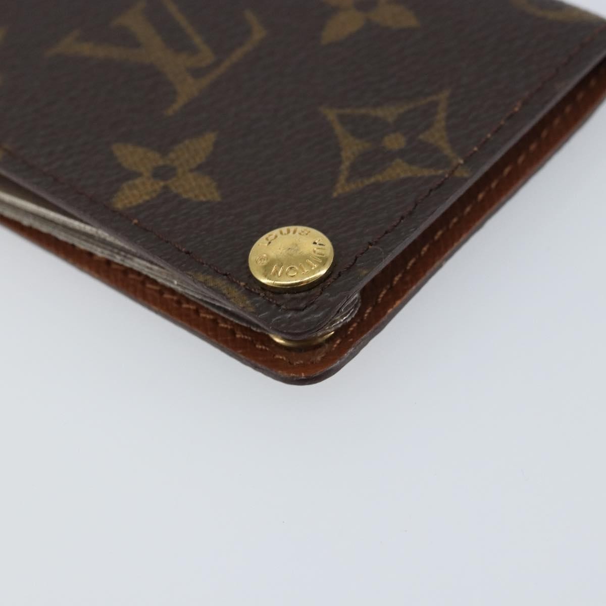 Louis Vuitton Porte Cartes Pression Card Case Monogram Canvas Brown Canvas Card Holders Accessory
