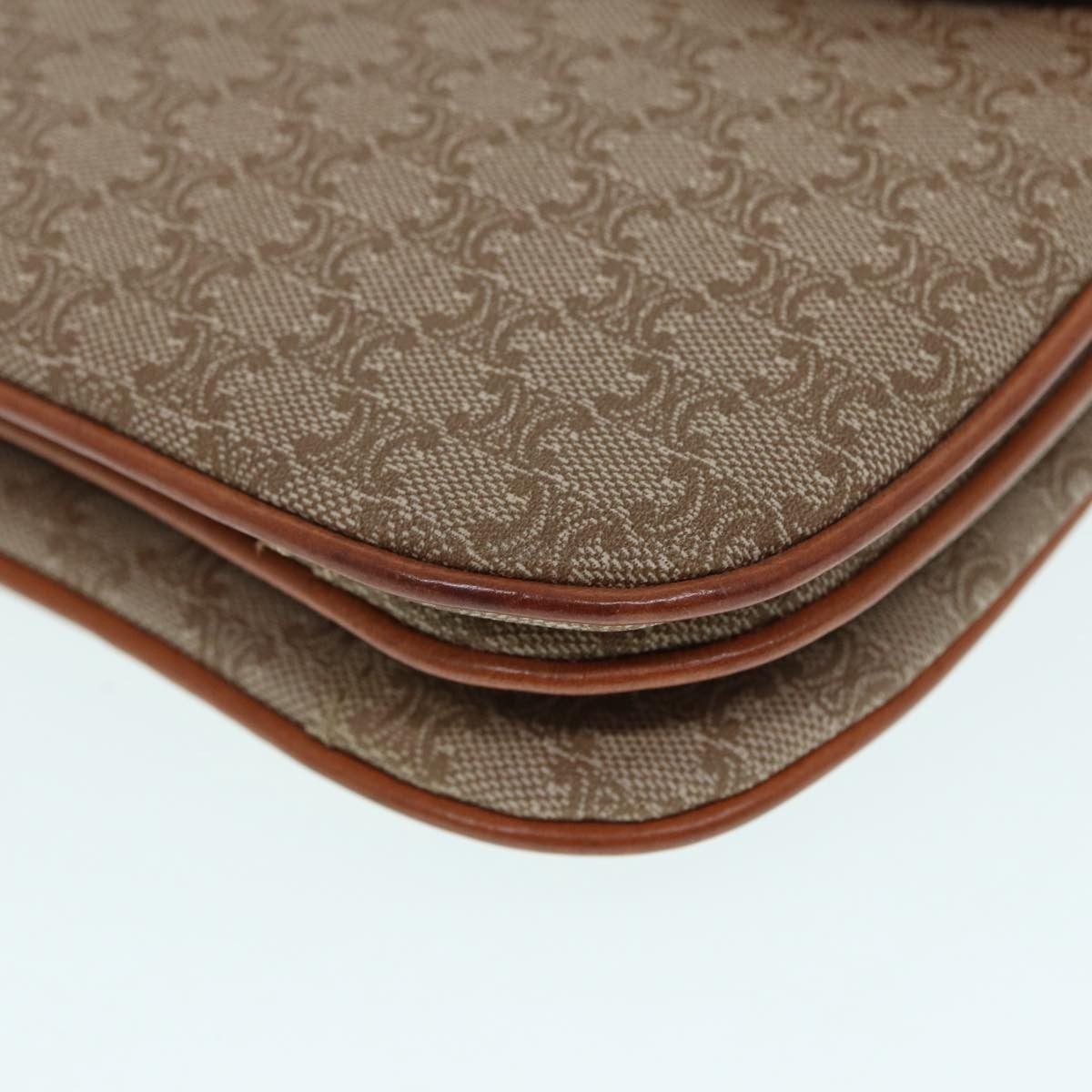 Celine Vintage Macadam Shoulder Bag Canvas And Leather Beige Canvas Shoulder Bag Bag
