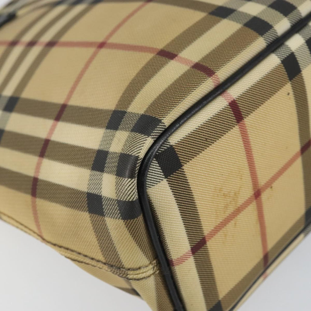 Burberry Nova Check Tote Canvas Check Pattern Beige Canvas Tote Bag