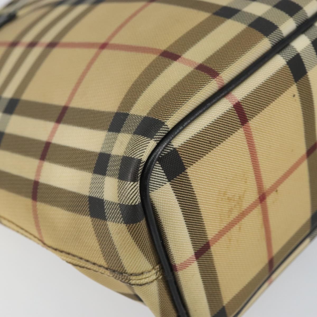 Burberry Nova Check Tote Canvas Check Pattern Beige Canvas Tote Bag