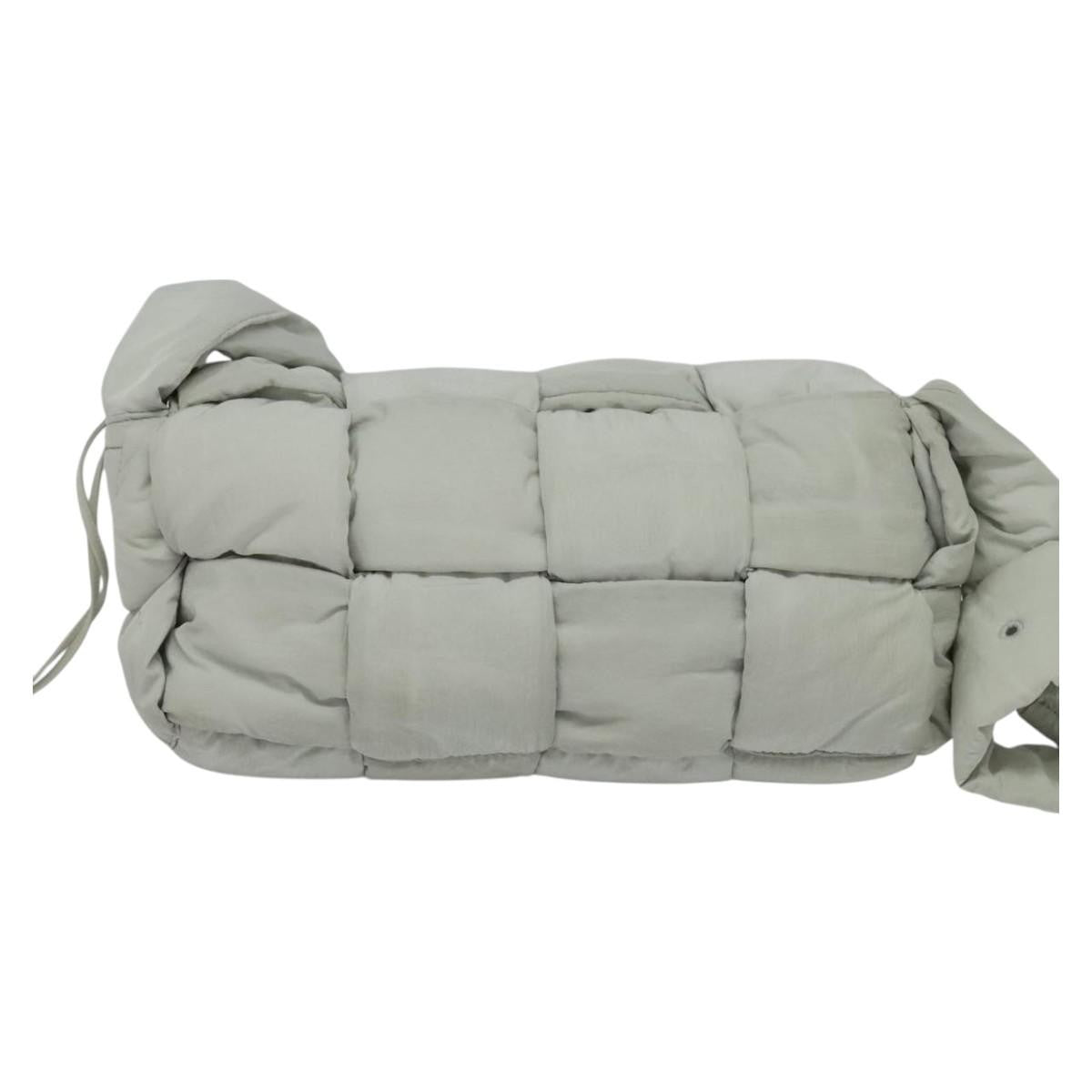 Bottega Veneta Padded Tech Cassette Crossbody Bag Intrecciato Nylon Gray Nylon Shoulder Bag Bag