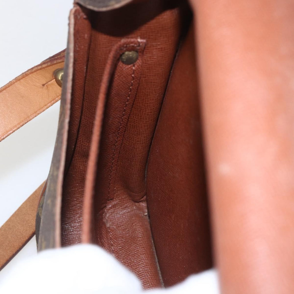 Louis Vuitton Cartouchiere Handbag Monogram Canvas Brown Canvas Shoulder Bag