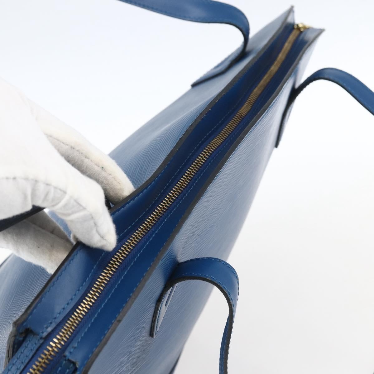 Louis Vuitton Saint Jacques Handbag Epi Leather Blue Leather Shoulder Bag