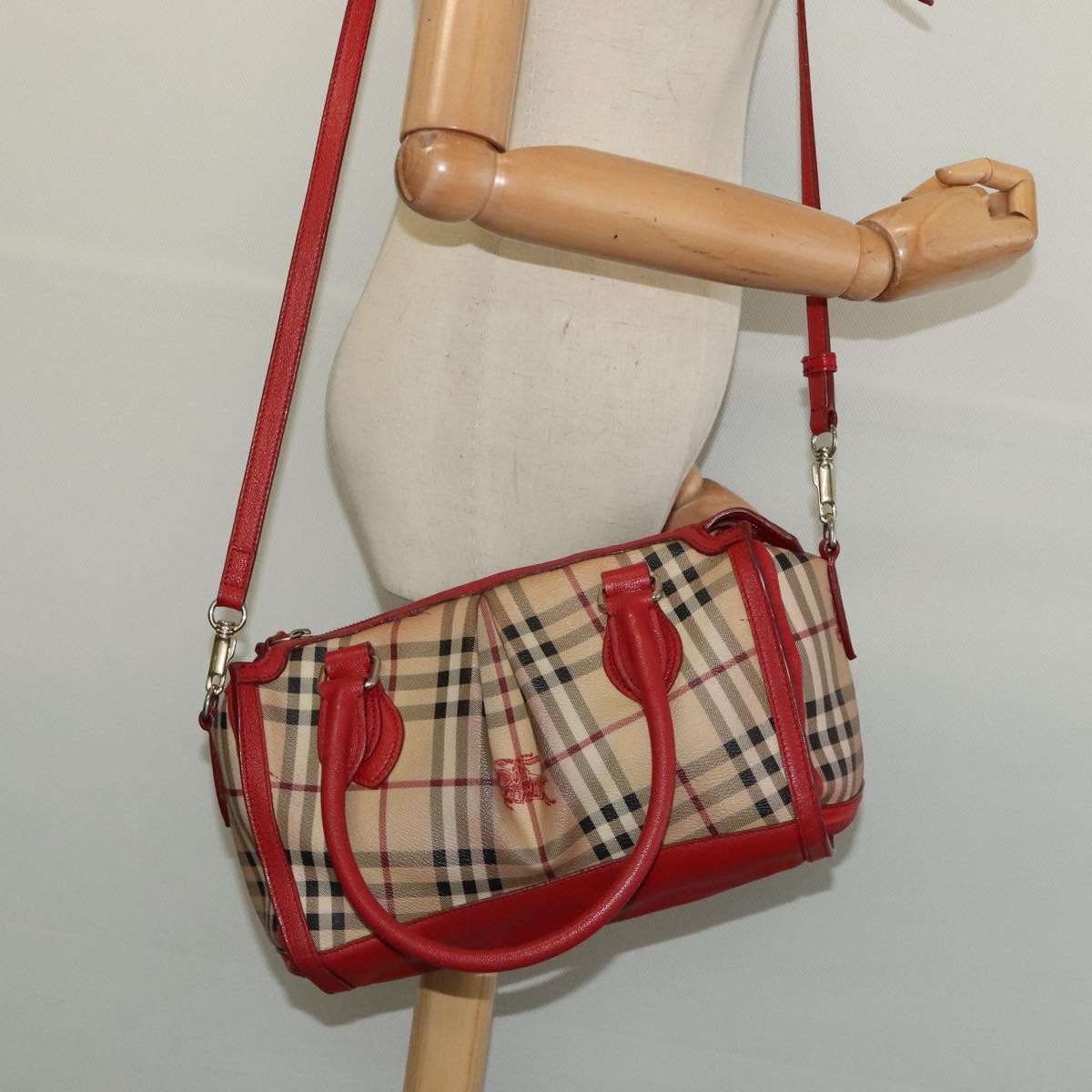 Burberry Pilgrim Satchel Haymarket Coated Canvas Beige Canvas Handbag