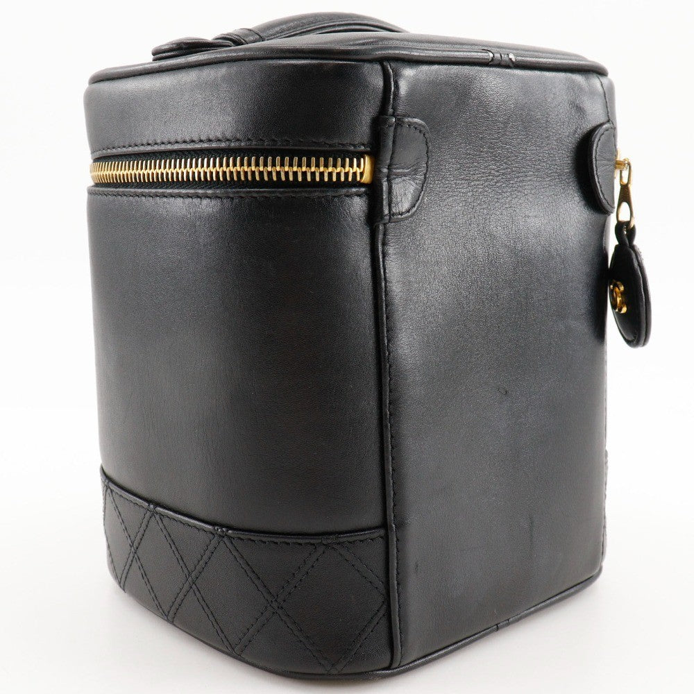 Chanel Vintage Cosmetic Case Leather Black Leather Clutche & Pouche Bag