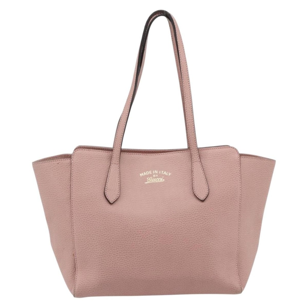 Gucci Swing Tote Leather Pink Leather Tote Bag Bag (Pre-Owned)