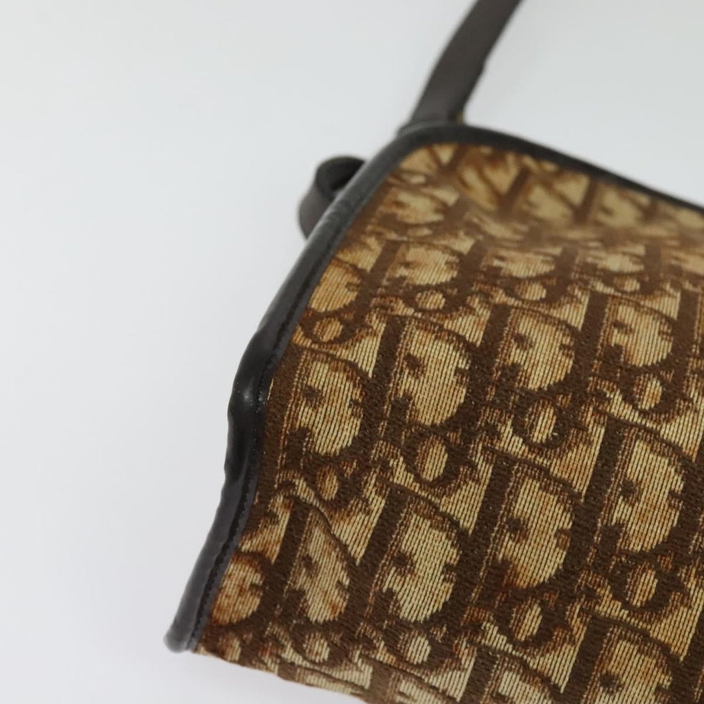 Christian Dior Vintage Trotter Shoulder Bag Canvas Brown Canvas Bag (Pre-Owned)