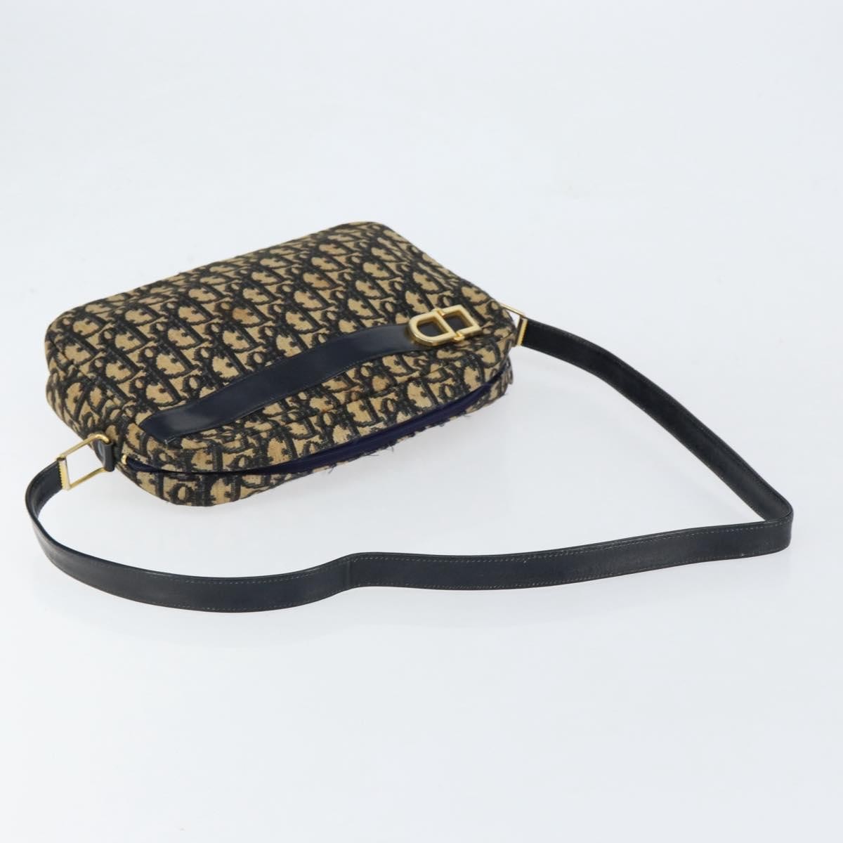 Christian Dior Vintage Cd Trotter Shoulder Bag Canvas Navy Canvas Shoulder Bag Bag (Pre-Owned)