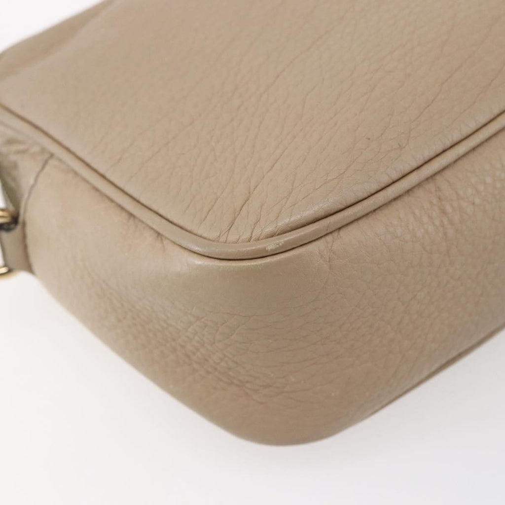 Gucci Soho Disco Crossbody Bag Leather Beige Leather Shoulder Bag Bag (Pre-Owned)