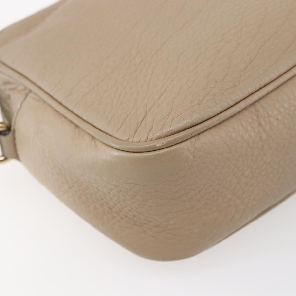 Gucci Soho Disco Crossbody Bag Leather Beige Leather Shoulder Bag Bag (Pre-Owned)