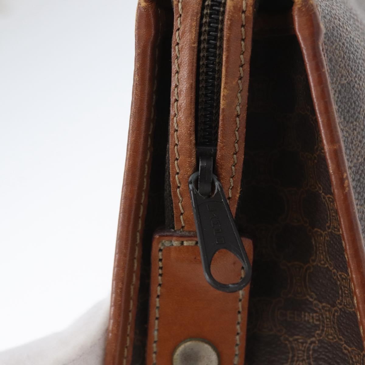Celine Macadam Pochette Canvas And Leather Brown Canvas Clutche & Pouche Bag