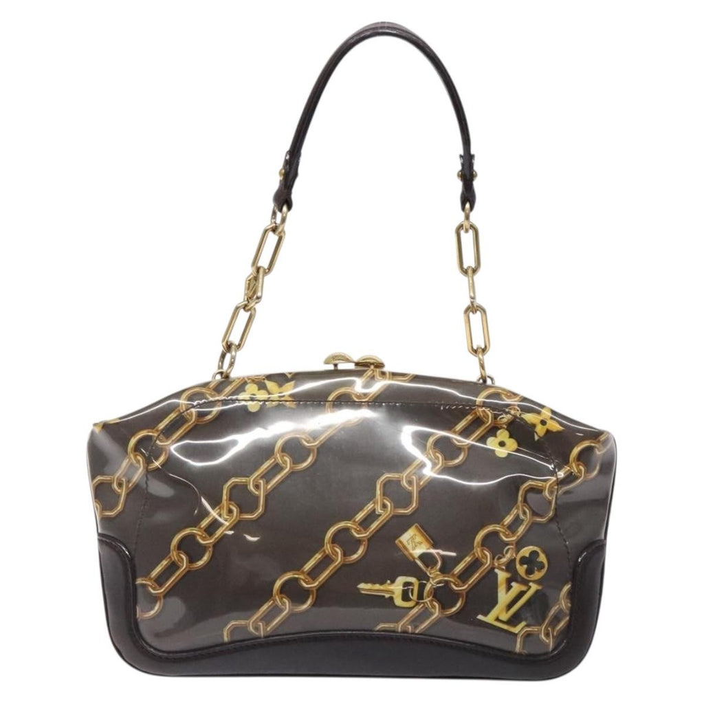 Louis Vuitton Charms Pochette Pvc Over Printed Silk Brown Canvas Clutche & Pouche Bag