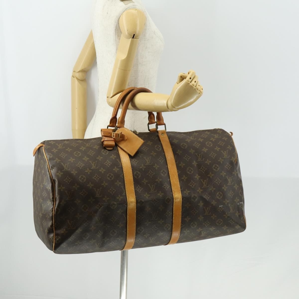 Louis Vuitton Keepall Bag Monogram Canvas Brown Canvas Travel Bag