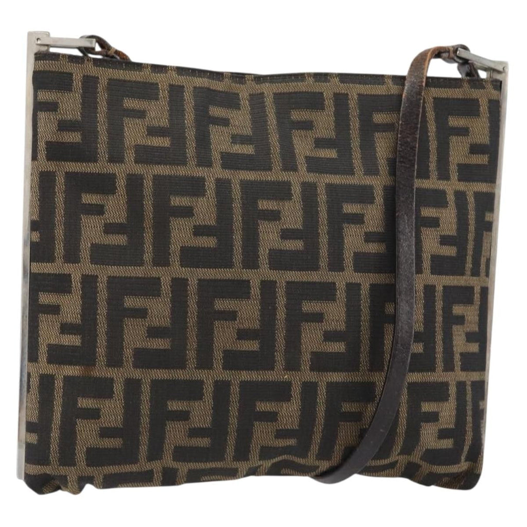 Fendi Vintage Shoulderbag Canvas Brown Canvas Shoulder Bag Bag