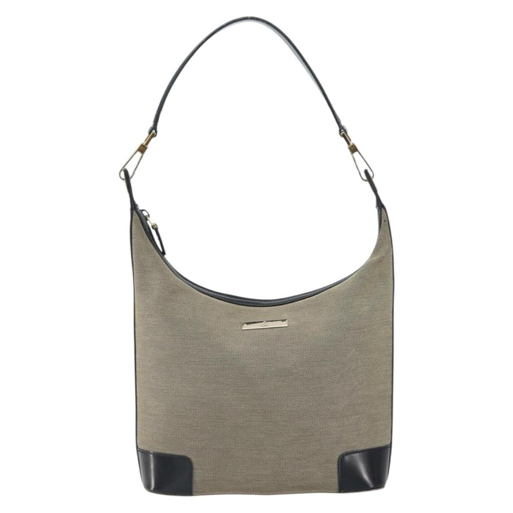 Gucci Zip Hobo Canvas Beige Canvas Shoulder Bag Bag (Pre-Owned)
