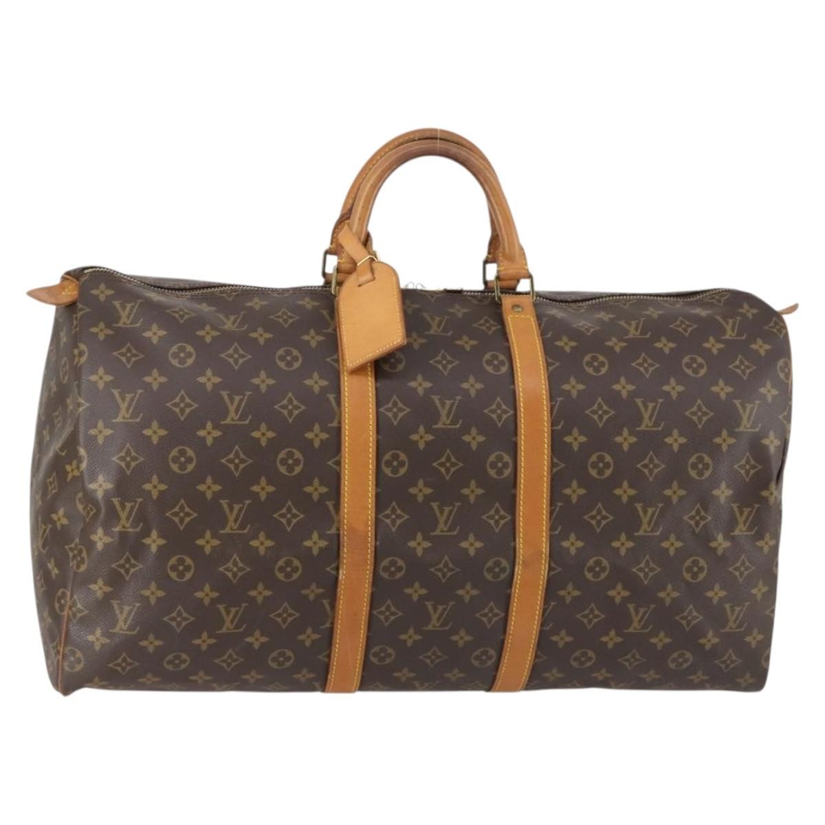 Louis Vuitton Keepall Bag Monogram Canvas Brown Canvas Travel Bag