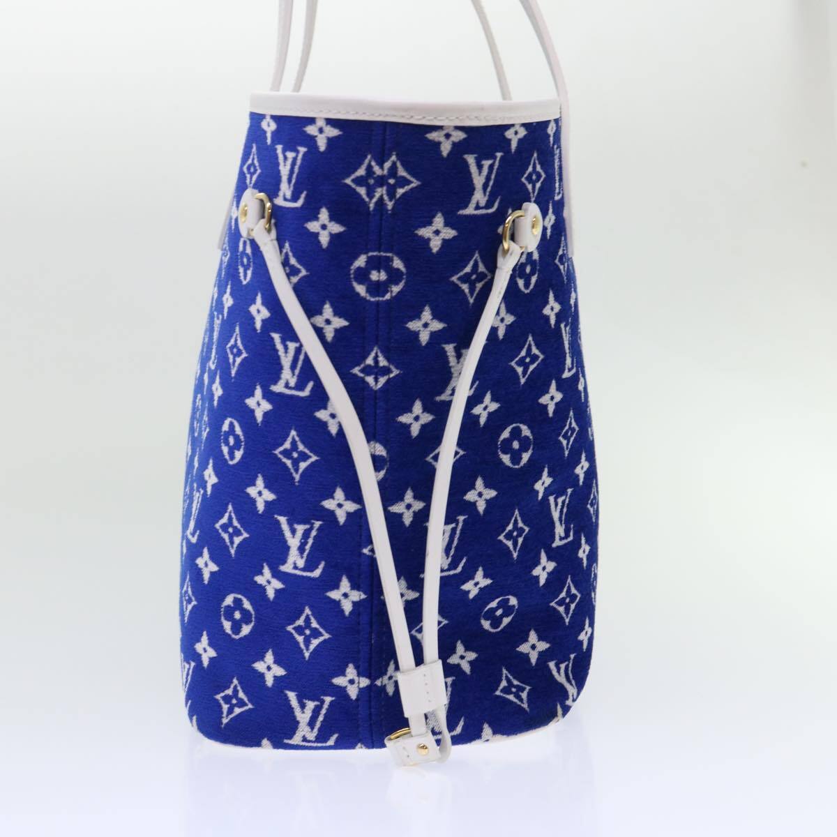 Louis Vuitton Neverfull Nm Tote Lv Match Monogram Jacquard Velvet Blue Velvet Tote Bag
