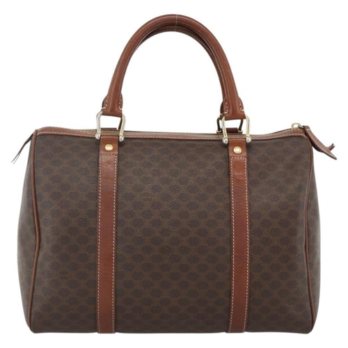 Celine Macadam Handbag Macadam With Leather Brown Canvas Handbag