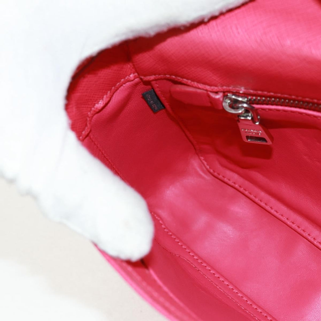 Prada Sound Chain Shoulder Bag Saffiano Leather Red Leather Shoulder Bag Bag