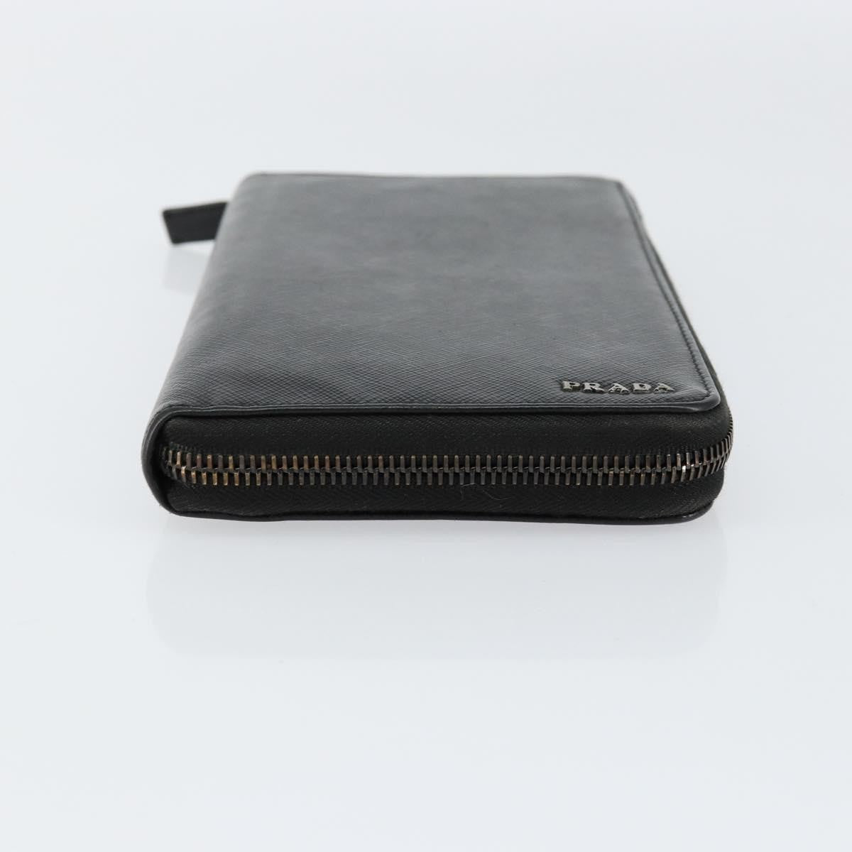 Prada Saffiano Wallet Leather Black Leather Wallets Accessory