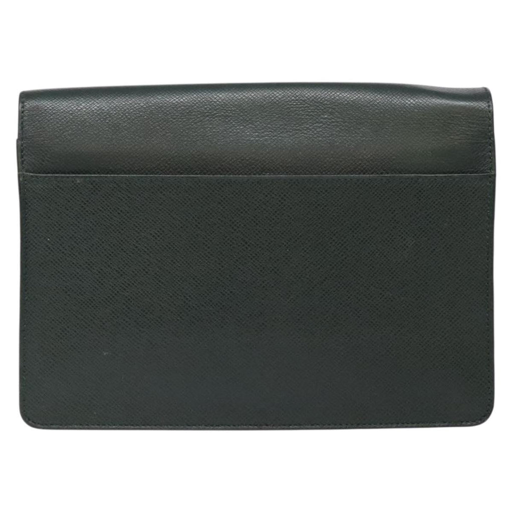 Louis Vuitton Kourad Pouch Taiga Green Leather Clutche & Pouche Bag