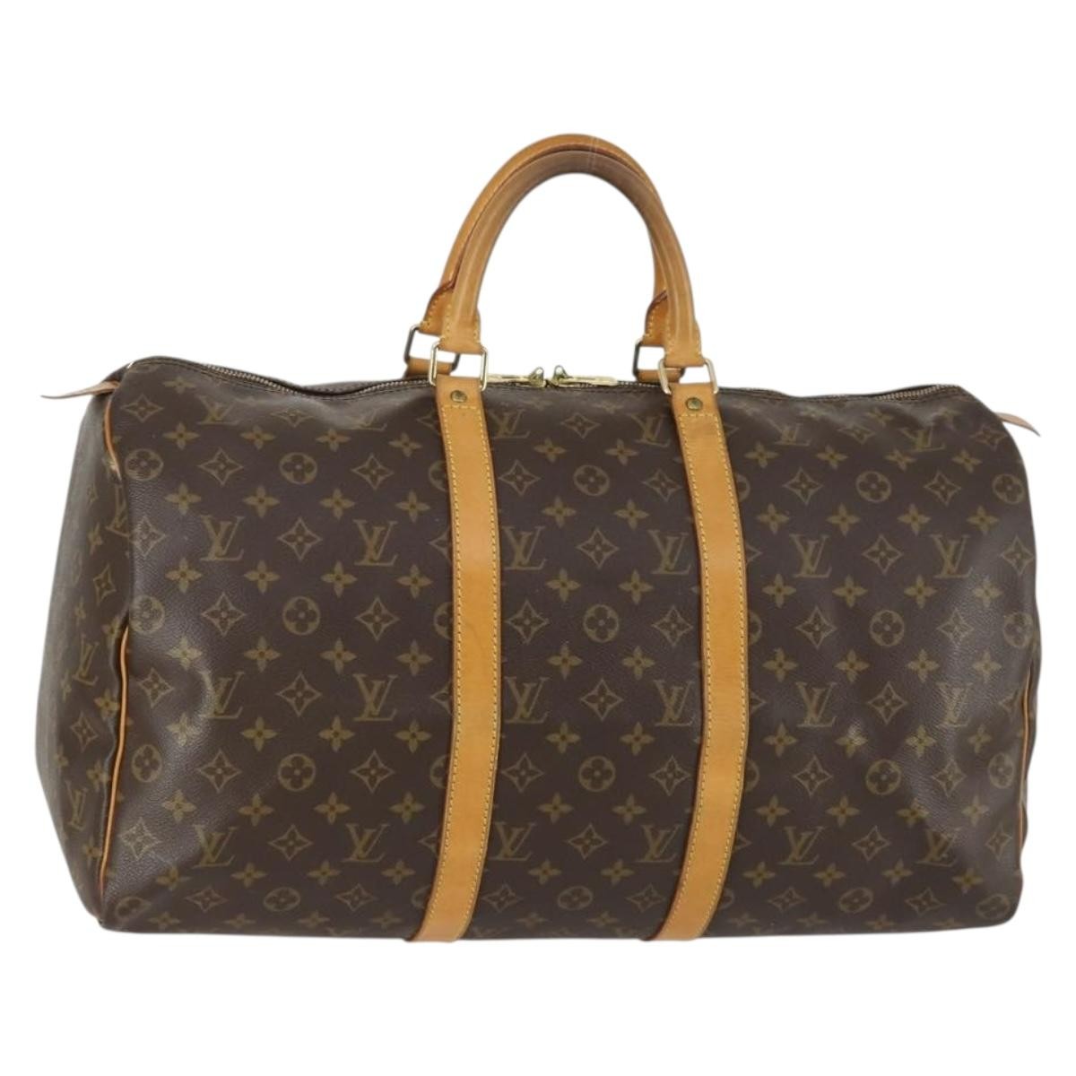 Louis Vuitton Keepall Bag Monogram Canvas Brown Canvas Travel Bag