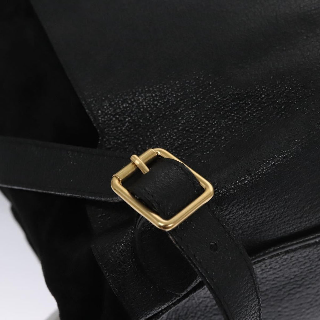 Gucci Vintage Bamboo Backpack Suede Black Suede Backpack Bag (Pre-Owned)