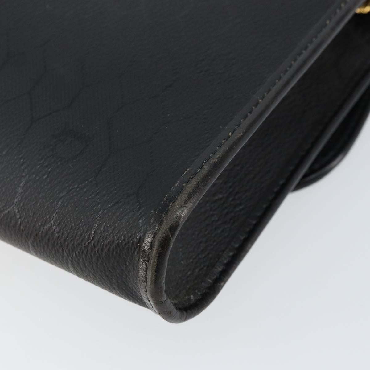 Christian Dior Vintage Honeycomb Flap Crossbody Bag Coated Canvas Black Canvas Shoulder Bag Bag (Pre-Owned)