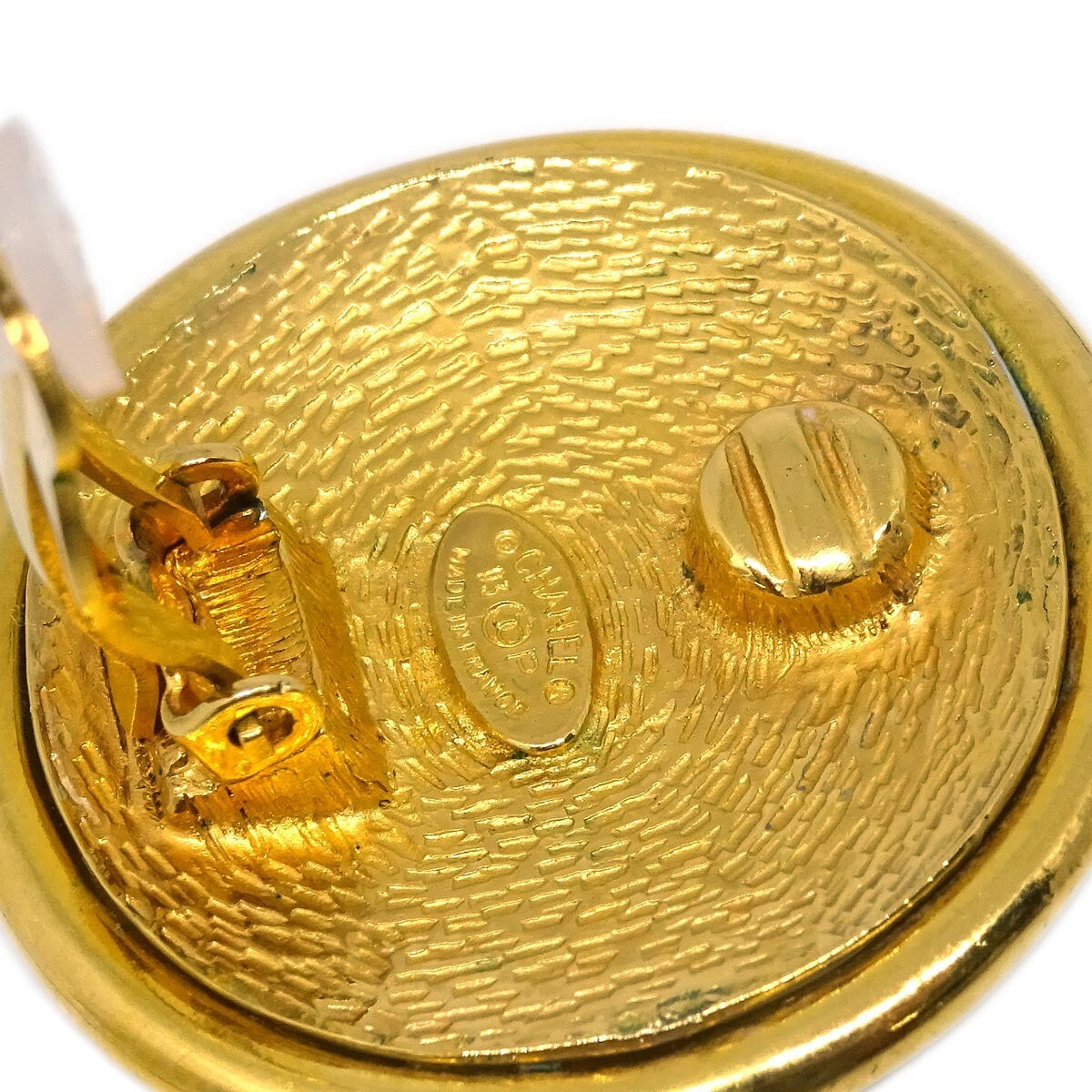 Chanel Cc Round Earrings Metal Gold Gold_Plated Earrings Jewelry