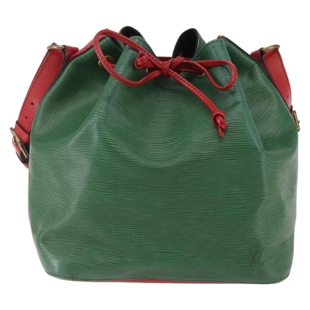 Louis Vuitton Bicolor Petit Noe Handbag Epi Leather Green Leather Bag
