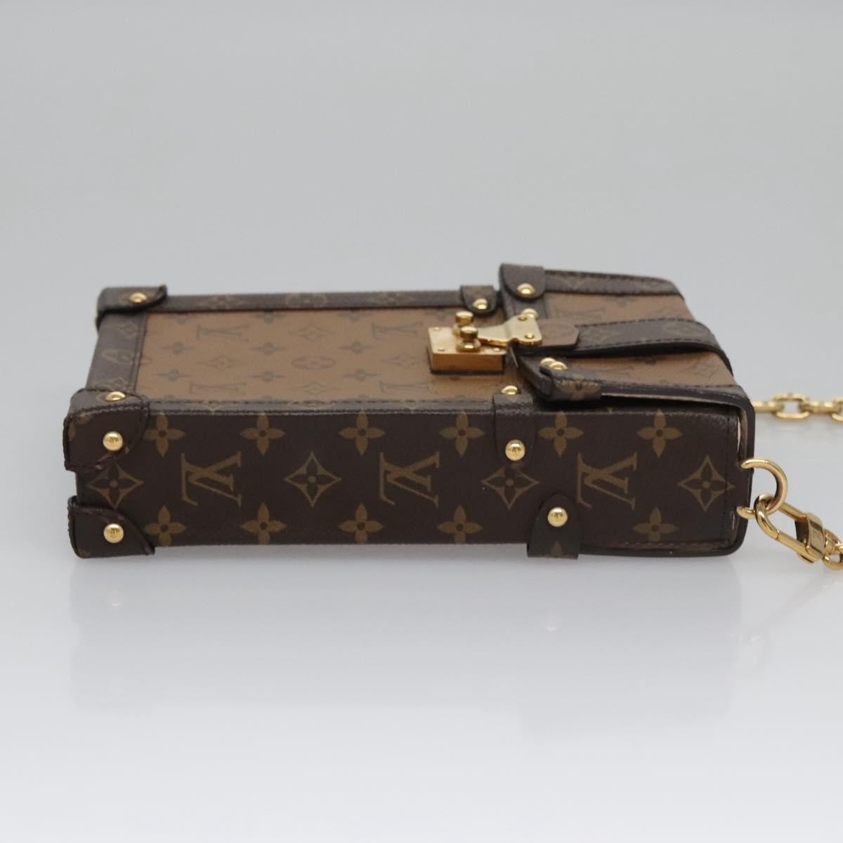 Louis Vuitton Vertical Trunk Pochette Reverse Monogram Canvas Brown Canvas Clutche & Pouche Bag