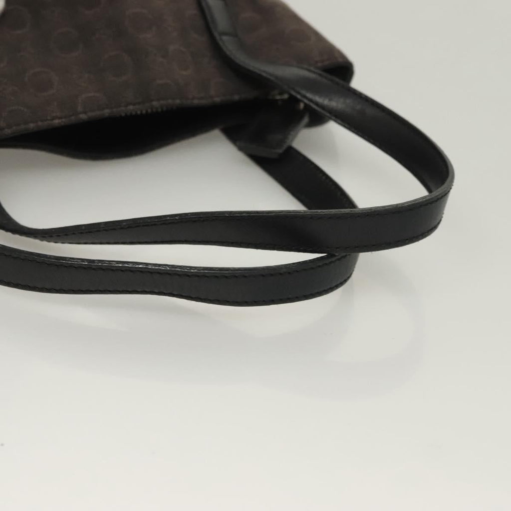 Celine C Macadam Handbag Canvas Black Canvas Handbag