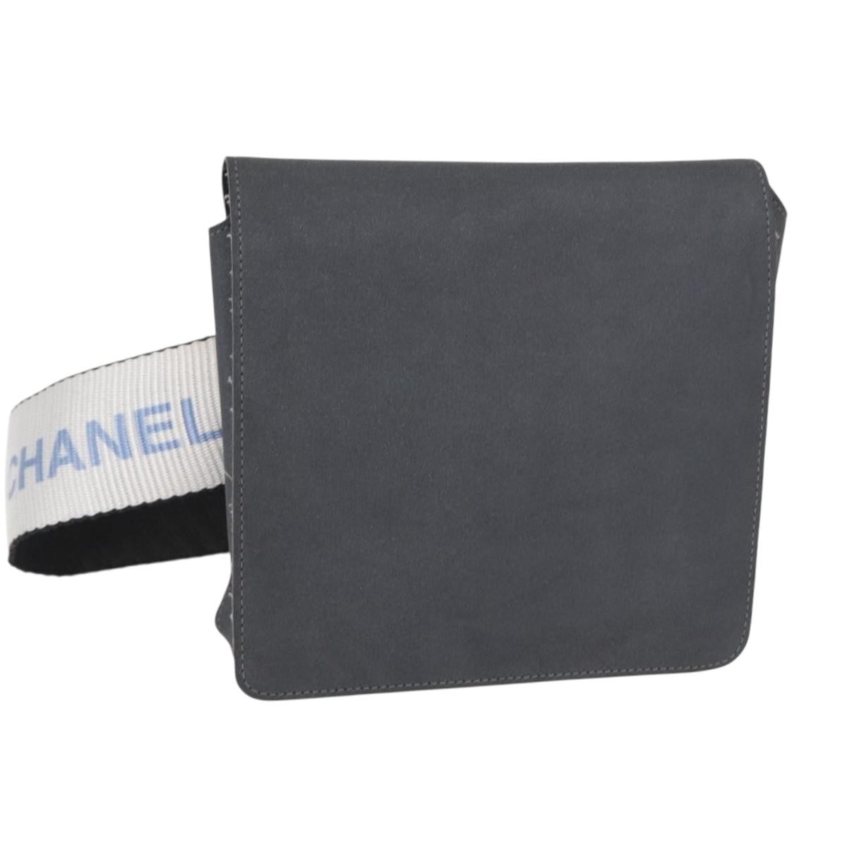 Chanel Sport Line Waist Bag Nylon Gray Nylon Shoulder Bag Bag