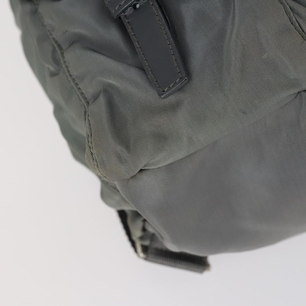 Prada Double Front Pocket Backpack Tessuto Gray Nylon Backpack Bag