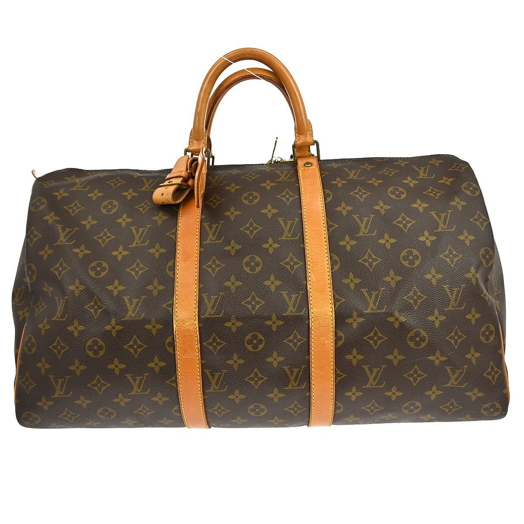 Louis Vuitton Keepall Bag Monogram Canvas Brown Canvas Travel Bag