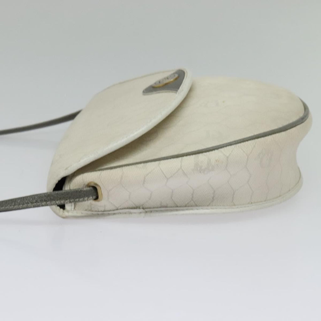 Christian Dior Vintage Honeycomb Shoulder Bag Canvas White Canvas Shoulder Bag Bag (Pre-Owned)