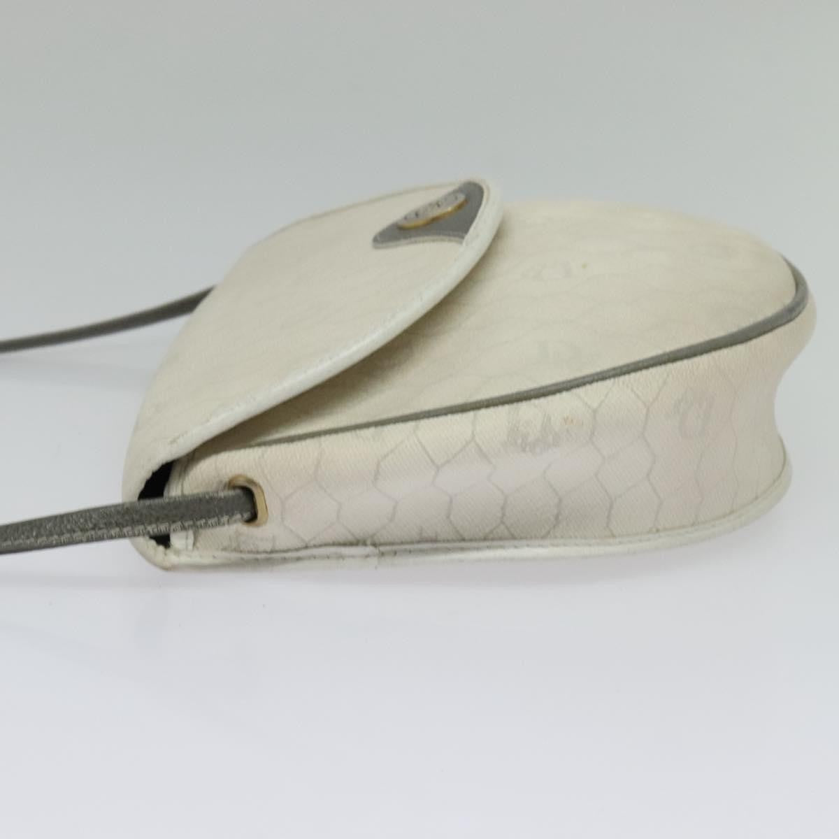 Christian Dior Vintage Honeycomb Shoulder Bag Canvas White Canvas Shoulder Bag Bag (Pre-Owned)