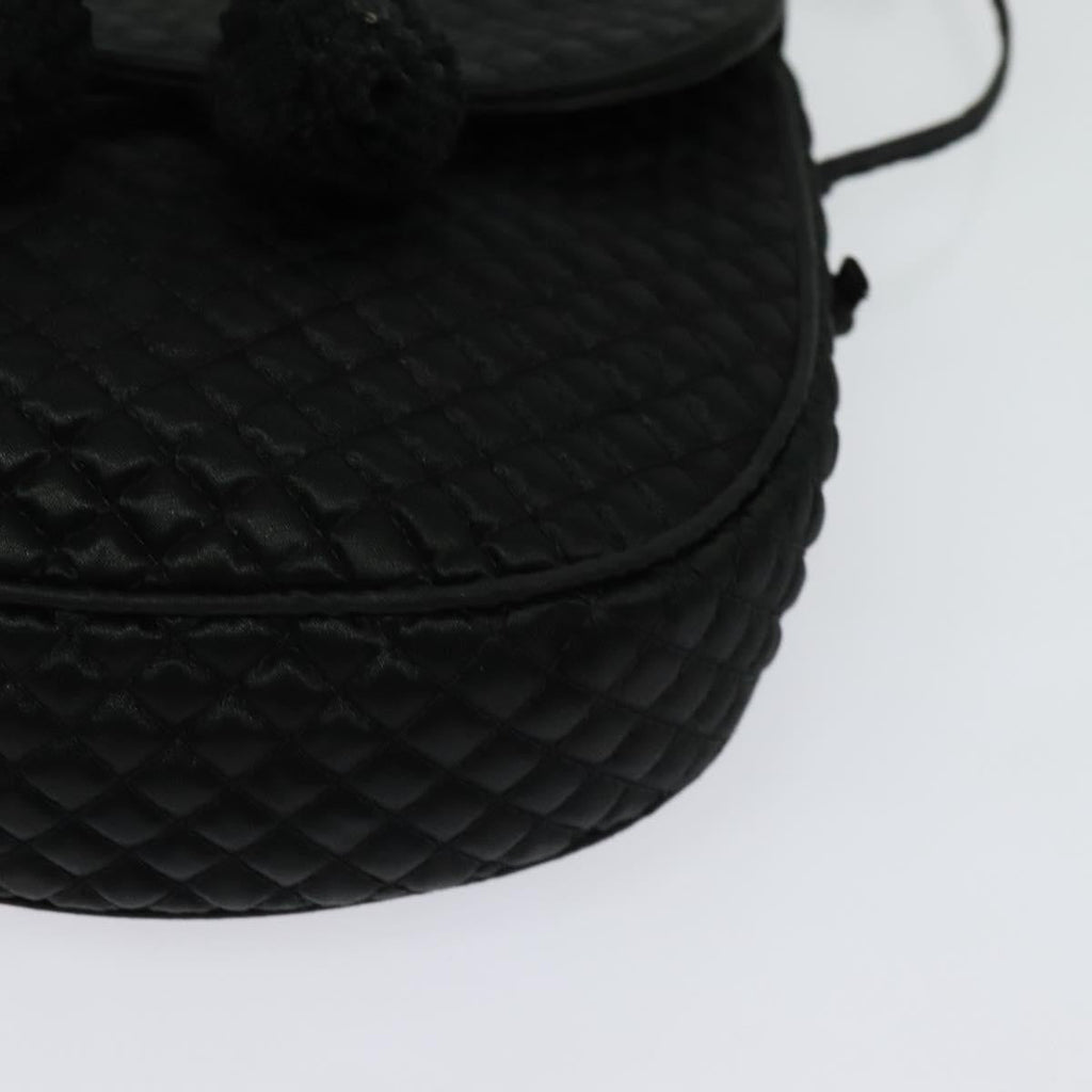 Bottega Veneta Intrecciato Clutch Bag Calfskin Black Satin Shoulder Bag Bag