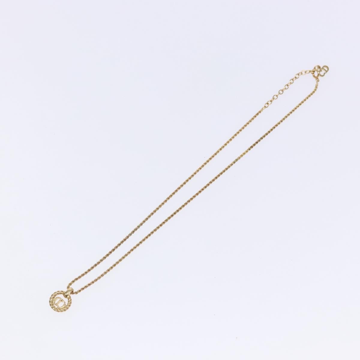 Christian Dior Cd Round Pendant Necklace Metal Gold Metal Jewelry (Pre-Owned)