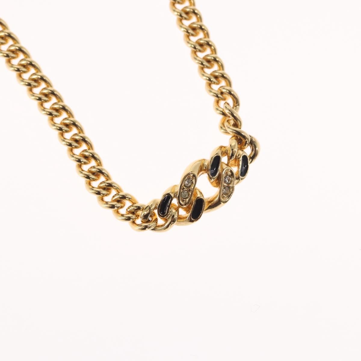 Christian Dior Vintage Cd Pendant Necklace Metal Gold Metal Necklace Jewelry (Pre-Owned)