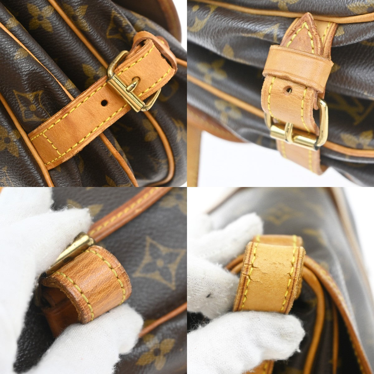 Louis Vuitton Saumur Handbag Monogram Canvas Brown Canvas Shoulder Bag