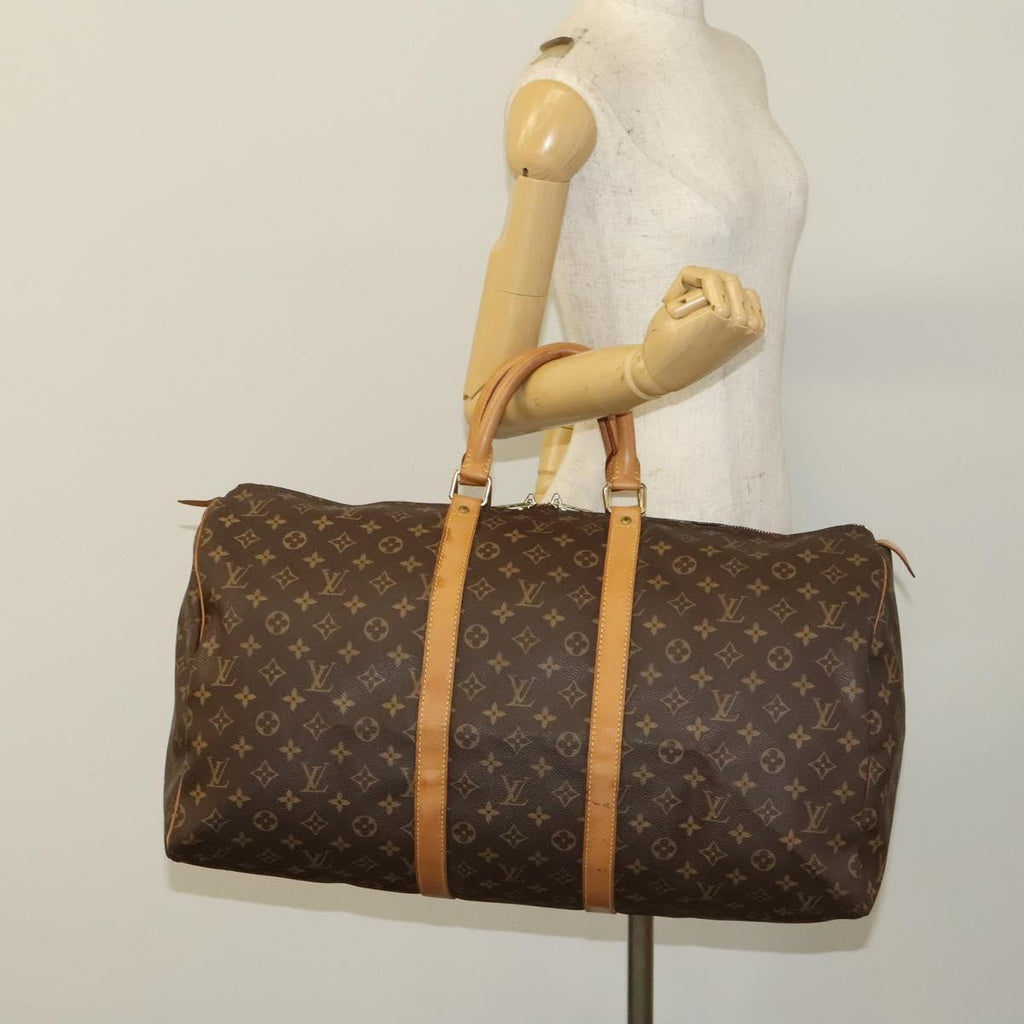 Louis Vuitton Keepall Bag Monogram Canvas Brown Canvas Travel Bag