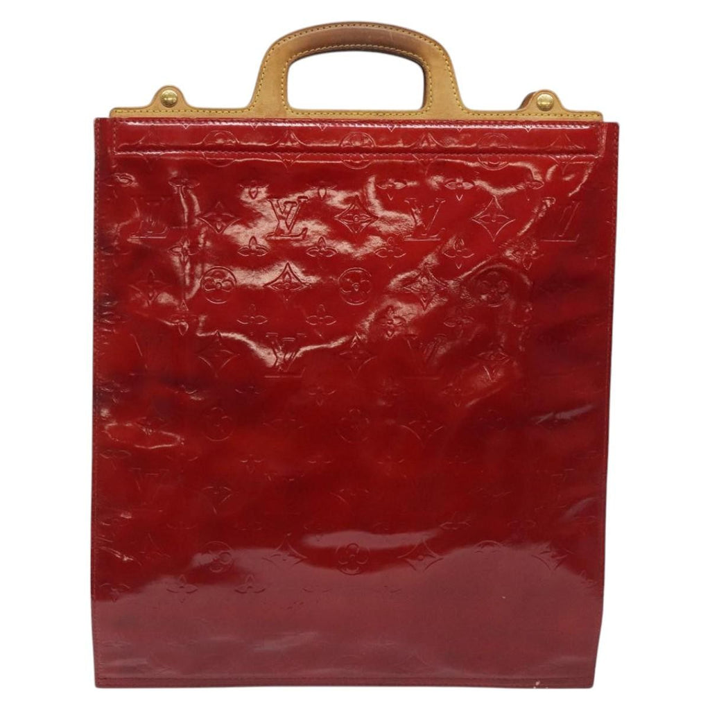 Louis Vuitton Stanton Handbag Monogram Vernis Red Patent_Leather Tote Bag