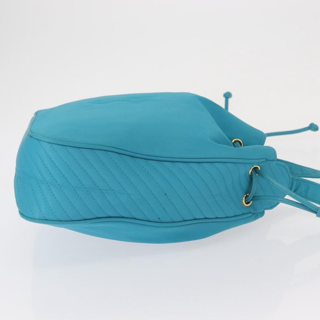 Saint Laurent Vintage Shoulder Bag Nylon Turquoise Nylon Shoulder Bag Bag (Pre-Owned)